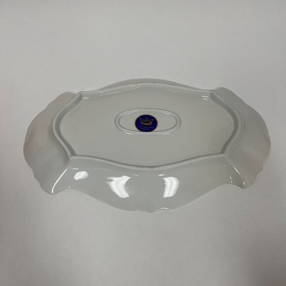 Tirschenreuth Bavaria Platter Tray Plate Fine Porcelain Poinsettia Acorn Floral - Picture 6 of 10